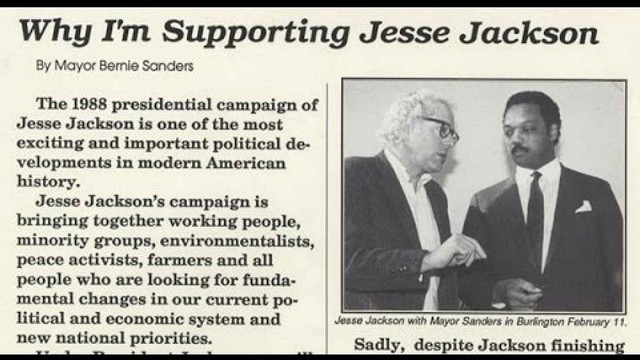 bernie_sanders_jesse_jackson_small Anti-Israel Bernie Sanders, Defends Jesse Jackson's Anti-Semitism, Accuses Trump of It Racism  